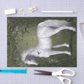 ハミングバードと森の白い馬 薄葉紙 (クラフト)