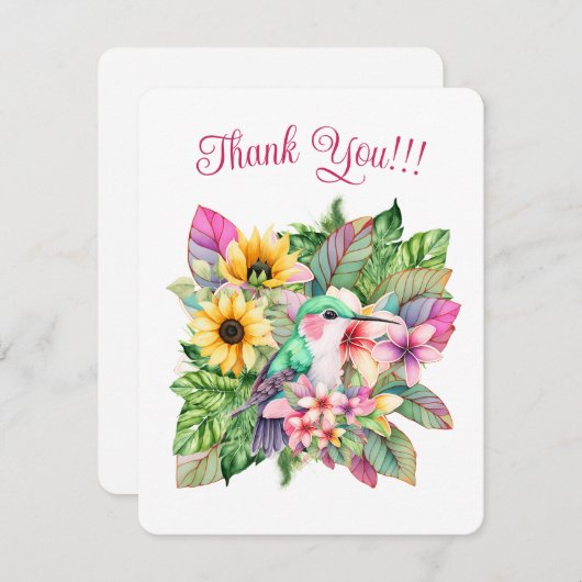 ハミングバードと熱帯の花 シーズンカード (正面/裏面)