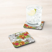 ハミングバードと熱帯性花束 コースター (右側)