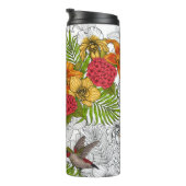 ハミングバードと熱帯性花束 タンブラー (回転右)