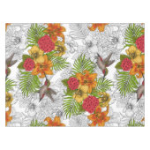 ハミングバードと熱帯性花束 テーブルクロス (正面(横))