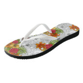 ハミングバードと熱帯性花束 ビーチサンダル (アングル)