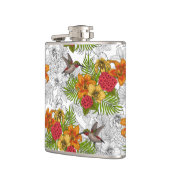 ハミングバードと熱帯性花束 フラスク (左)