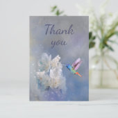 ハミングバードと白い庭の花ありがとう サンキューカード (スタンド正面)