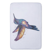 ハミングバードと石積み夜空銀河系鳥 バスマット (正面縦)