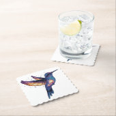 ハミングバードと石積み夜空銀河系鳥 ペーパーコースター (インサイチュ)