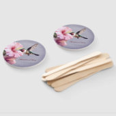 ハミングバードと結婚ハイビスカス | パープル ハンドファン (組立なし)