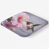 ハミングバードと結婚ハイビスカス | パープル ペーパープレート (傾斜あり)