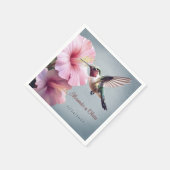 ハミングバードと結婚ハイビスカス |青 スタンダードカクテルナプキン (角)