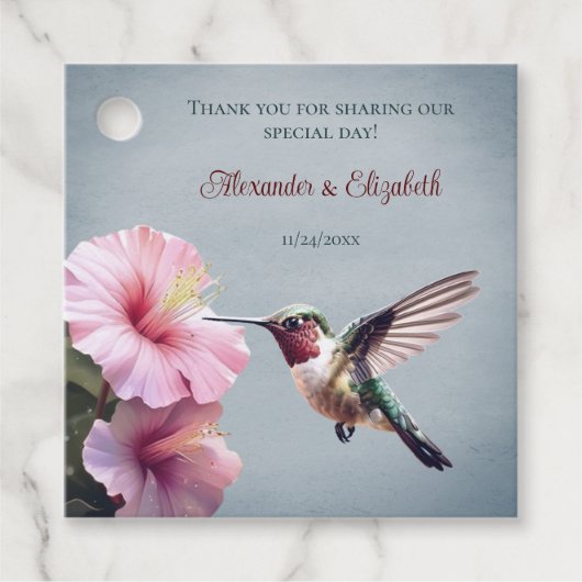 ハミングバードと結婚ハイビスカス |青 フェイバータグ (正面)