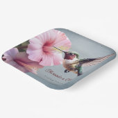 ハミングバードと結婚ハイビスカス |青 ペーパープレート (傾斜あり)