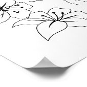 ハミングバードと花のカラーリングページ ポスター (角)