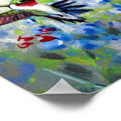 ハミングバードと花のポスター&プリント ポスター (角)