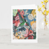 ハミングバードと花の数空白の3 カード (黄色い花)