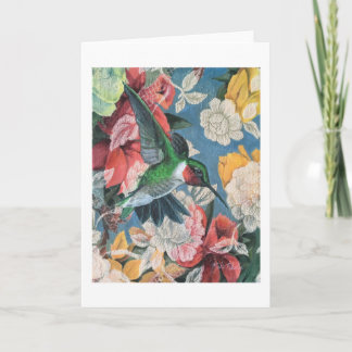 ハミングバードと花の数空白の3 カード