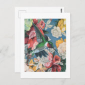 ハミングバードと花の数空白の3 ポストカード (正面/裏面)