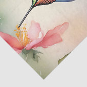 ハミングバードと花の水色 薄葉紙 (詳細)