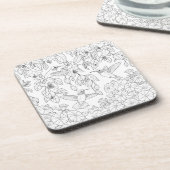 ハミングバードと花アダルトカラーリングページ コースター (左側)