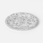 ハミングバードと花アダルトカラーリングページ ペーパープレート (アングル)