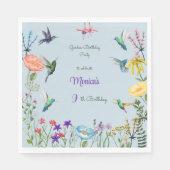 ハミングバードと花園の誕生日パーティー スタンダードランチョンナプキン (正面)