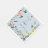 ハミングバードと花園の誕生日パーティー スタンダードランチョンナプキン (角)