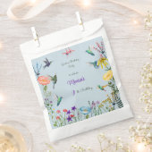 ハミングバードと花園の誕生日パーティー フェイバーバッグ (クリップ留めされた状態)