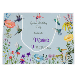 ハミングバードと花園の誕生日パーティー ラージペーパーバッグ