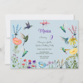 ハミングバードと花園の誕生日パーティー 招待状 (正面)