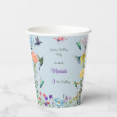 ハミングバードと花園の誕生日パーティー 紙コップ (裏面)