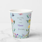 ハミングバードと花園の誕生日パーティー 紙コップ (正面)