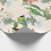 ハミングバードと花on Light Cream ラッピングペーパー (角)