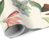 ハミングバードと花on Light Cream ラッピングペーパー (ロールコーナー)