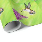 ハミングバードと薄紫絵画ズ ラッピングペーパー (ロールコーナー)