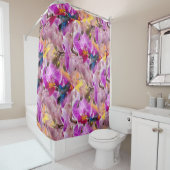 ハミングバードと蘭の花シャワーカーテン シャワーカーテン (インサイチュ)