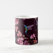 ハミングバードと蘭、熱帯シームレスファッション。 コーヒーマグカップ (中央)