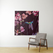 ハミングバードと蘭、熱帯シームレスファッション。 タペストリー (インサイチュ(横))