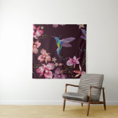 ハミングバードと蘭、熱帯シームレスファッション。 タペストリー (インサイチュ)