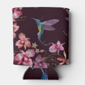 ハミングバードと蘭、熱帯シームレスファッション。 缶クーラー (裏面)