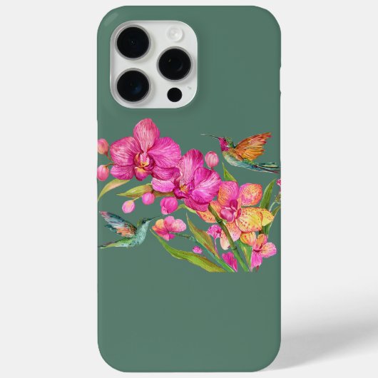 ハミングバードと蘭 Case-Mate iPhoneケース (裏面)