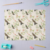 ハミングバードと離れアイボリーデコペー上の 薄葉紙 (クラフト)