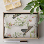 ハミングバードと離れアイボリーデコペー上の 薄葉紙 (ギフト)