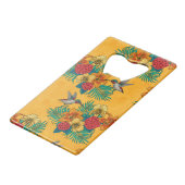 ハミングバードと黄色のトロピカルブーケ クレジットカード栓抜き (裏面アングル)