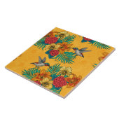 ハミングバードと黄色のトロピカルブーケ タイル (側面)