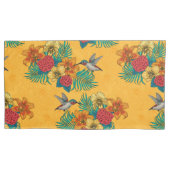 ハミングバードと黄色のトロピカルブーケ 枕カバー (正面左)