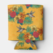 ハミングバードと黄色のトロピカルブーケ 缶クーラー (裏面)