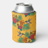 ハミングバードと黄色のトロピカルブーケ 缶クーラー (缶裏面)