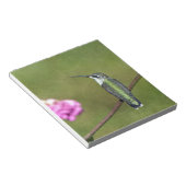 ハミングバードと《植物》百日草 ノートパッド (アングル)