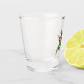 ハミングバードのあるジャマイカ国旗 ショットグラス (左)