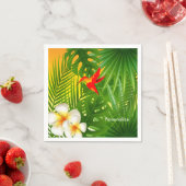 ハミングバードのある熱帯太陽の光 スタンダードカクテルナプキン (インサイチュ)