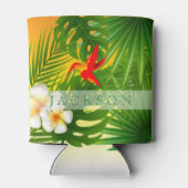 ハミングバードのある熱帯太陽の光 缶クーラー (裏面)